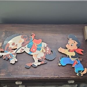 Vintage Cowboy and Horse Wall Art